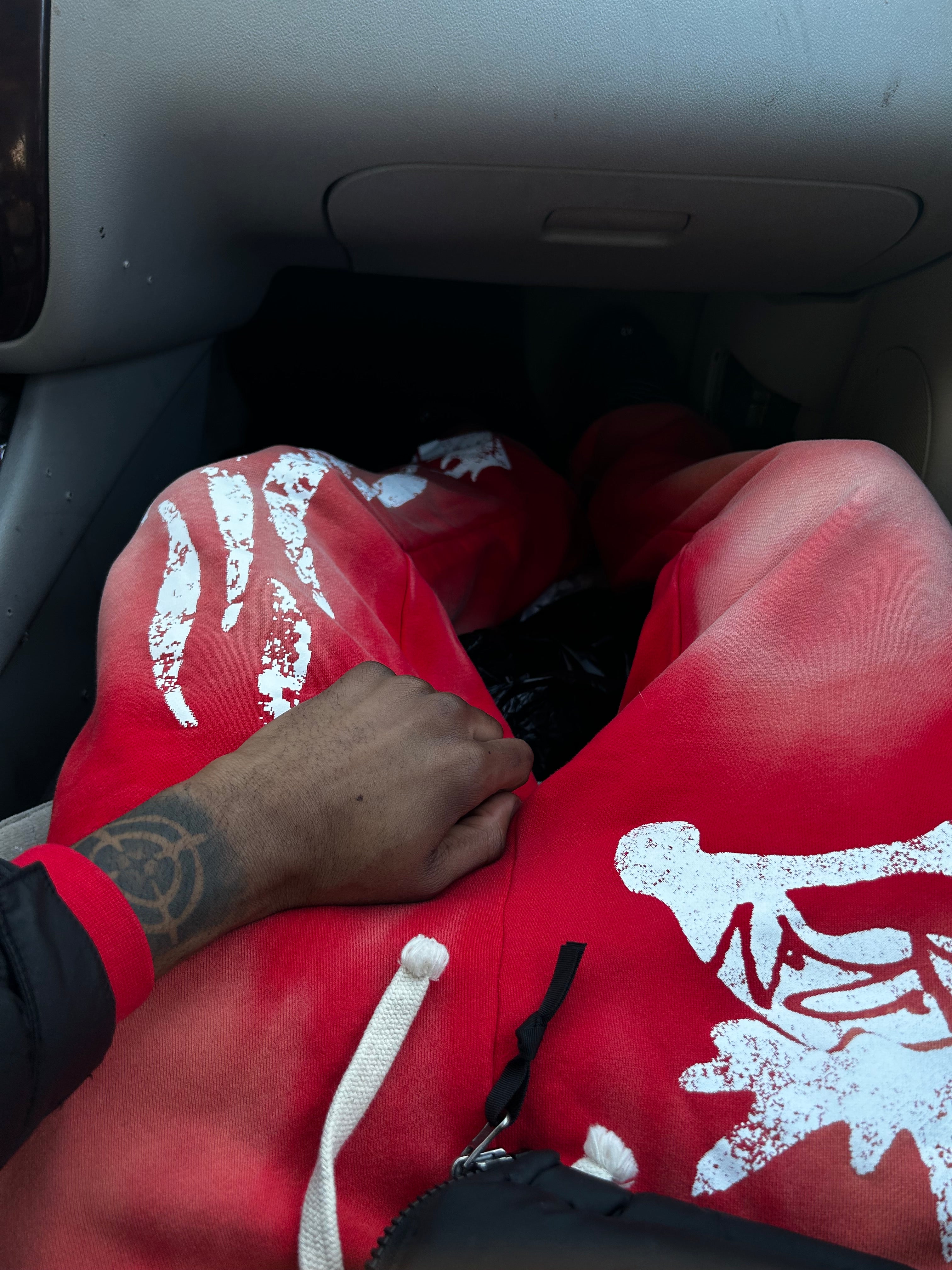 Acid red stacked sweats